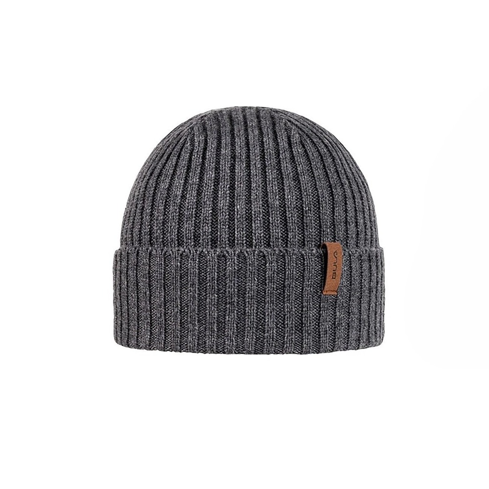 Bula‎ Merino Wool Blend Ribbed Beanie Hat Charcoal Gray Fleece Lined OS 1729619